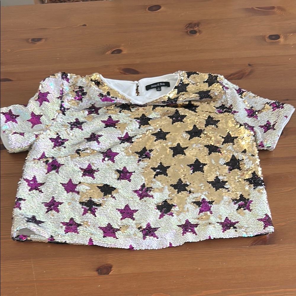Gold and Purple Star Sequin  Top strut &Bolt